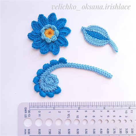 Set Irish Crochet Flower Leaf Pattern Ireland Lace Motifs Easy Crochet Leaves And Flowers