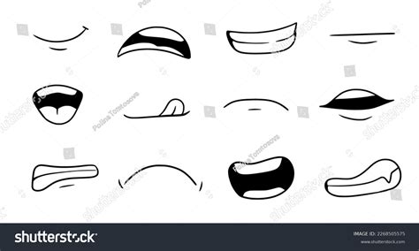 Cartoon Mouth Smile Happy Sad Expression Stock Vector (Royalty Free ...