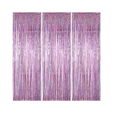 3 Pack Foil Fringe Curtain Backdrop 3 28ft X 6 5ft Metallic Tinsel