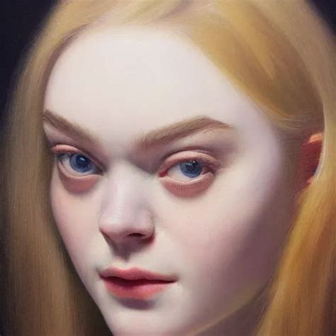 Portrait Of A Elle Fanning Her Face Distorted By A Stable Diffusion