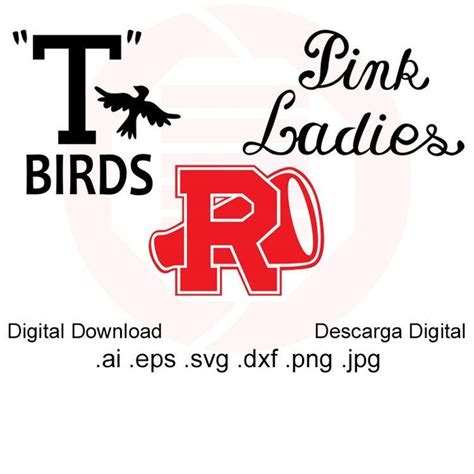 Grease Shirt Svg Logo T Birds Pink Ladies Rydell High Movie Etsy