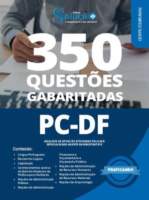 Caderno De Quest Es Pcdf Analista De Apoio S Atividades Policiais