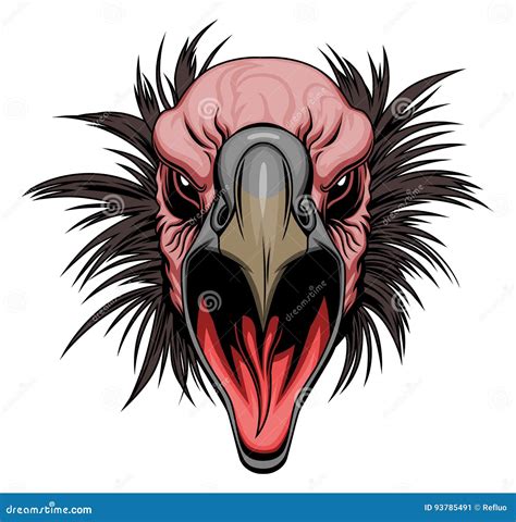 Vulture Head With Tattoo Cartoon Vector | CartoonDealer.com #41465041