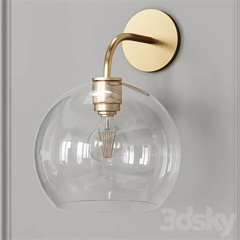 West Elm Sculptural Glass Globe Sconce Wall Light 3D Model