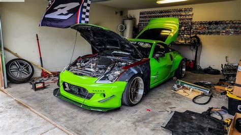 Airlift Airsuspension Install Rocket Bunny Widebody 350Z YouTube