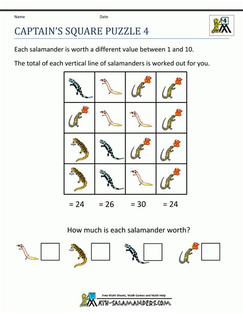 Printable Maths Puzzles For 12 Year Olds | Printable Crossword Puzzles