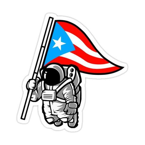 Puerto Rico Gifts Boricua En La Luna Flag Souvenirs Sticker For Sale