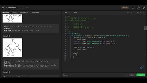 Leetcode Lowest Common Ancestor Of A Binary Tree Java Youtube