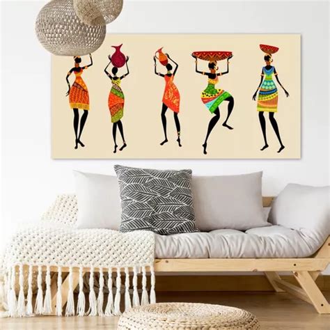 Cuadro Decorativo Mujeres Africanas Moderno En Canvas