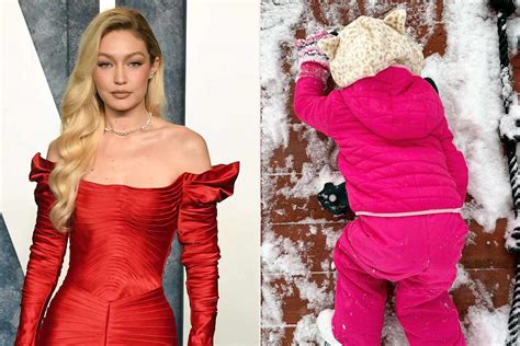 Gigi Hadid Shares Rare Look At Daughter Khai Playing In The Snow Photos