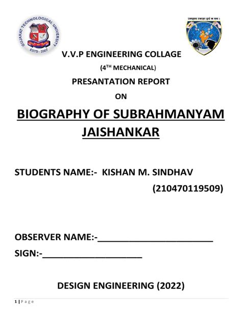 Biography of Subrahmanyam Jaishankar | PDF | Diplomacy | Government