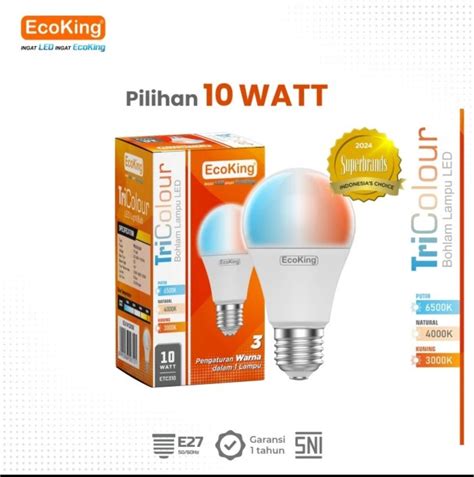 Ecoking Lampu Led Tricolour W Watt Tiga Warna Cahaya Dalam Satu