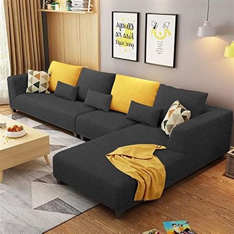 Casaliving Stanly RHS 6 Seater L Shape Sofa Set For Living Room Grey