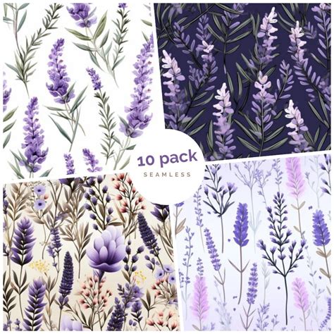 10 Lavender Floral Pattern Seamless Prints - Etsy