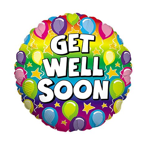 18 Inch Betallic Rainbow Get Well Foil Balloon 16418