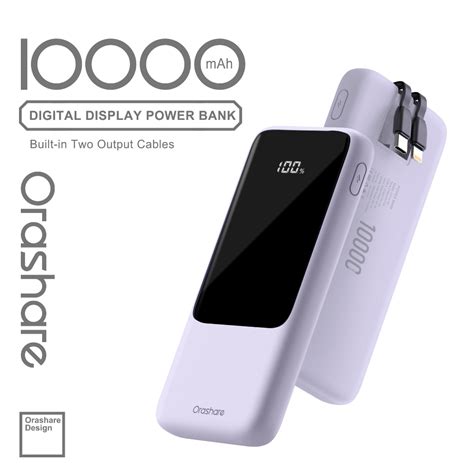 Orashare Oh Power Bank Built In Cable Slim And Portable Fast Charging