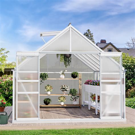 Dextrus 10x12FT Polycarbonate Greenhouse Large Heavy Duty Green Houses