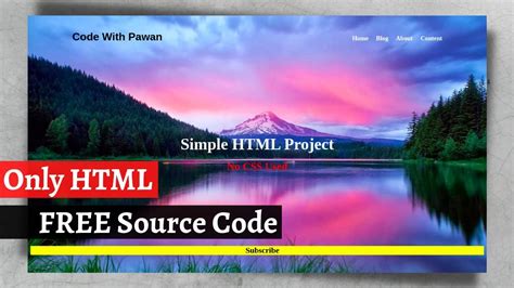 Html Projects For Beginners With Source Code Html Web Page With