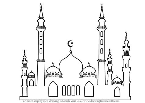 Learn How To Draw A Beautiful Mosque Islam Step By Step Drawing