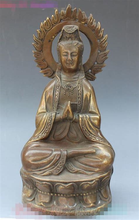 8 Chi Ese Asiento De Loto Budismo Guanyin Kwan Yin Bodhisattva Estatua