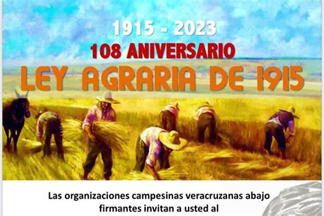 CONMEMORARÁN 108 ANIVERSARIO DE LA LEY AGRARIA El Regional