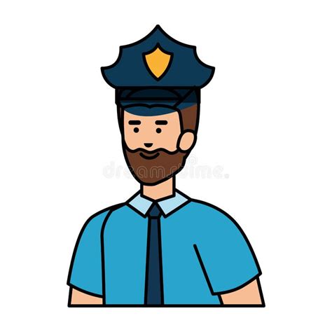 Man Police Officer Avatar Character Stock Vector Illustration Of