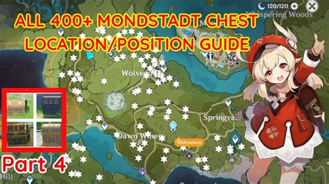 [genshin Impact] All 400 Mondstadt Chest Location Position Guide Part 4 102 Chest Youtube