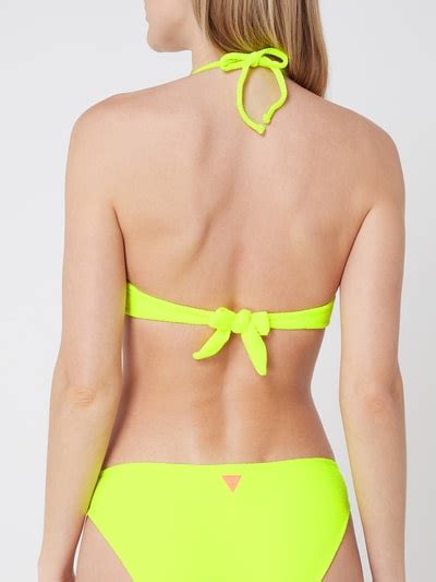 Guess Bikini Oberteil Mit Feiner Struktur Wattiert Neon Gelb Online