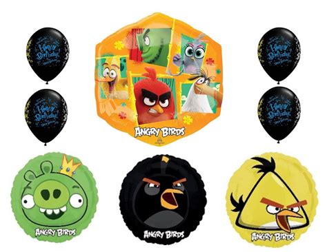 Angry Birds 8 piece Birthday Balloons Decoration Supplies Party ...