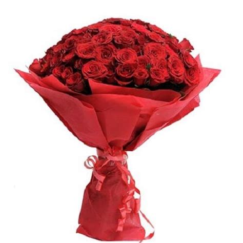 Buy FERNS N PETALS Flower Bouquet Hot Red 1 Pc Online At Best Price