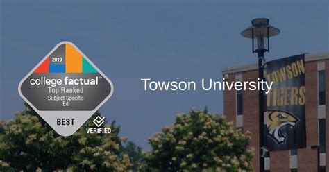 2019 Ranking Places Towson at #1 in Maryland for Subject Specific Ed ...