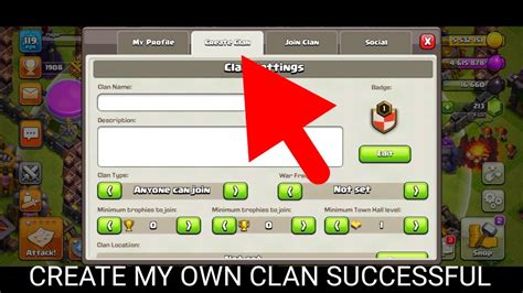 How To Create Clan In Clash Of Clans Successful Youtube