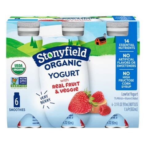 Stonyfield Organic Lowfat Yogurt Smoothies Very Berry 6 Ct Pick ‘n Save