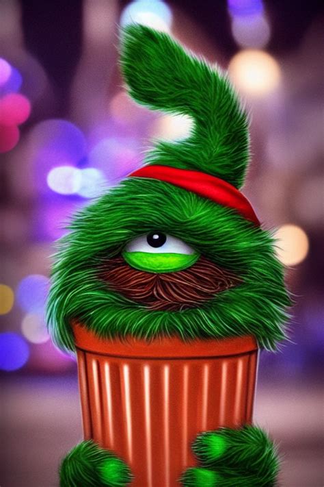 Oscar The Grouch As Santa Creative Fabrica