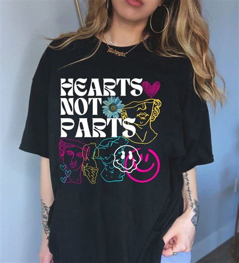 Hearts Not Parts Shirt Pansexual Shirt Pansexual Pride Subtle Pansexual