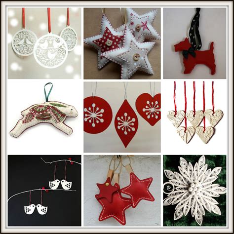 Handmade red and white Christmas tree decorations from Etsy - Cosy Home ...