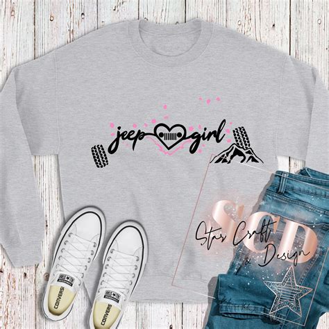 Jeep Girl Heart Sweatshirt Jeep Sweatshirt Jeep Girl Star Etsy