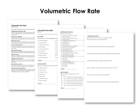 Volumetric Flow Rate | Teaching Resources