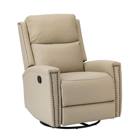 Jayden Creation Regina In Wide Beige Genuine Leather Swivel