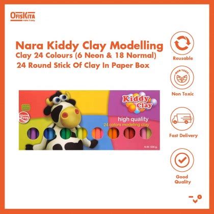 Nara Kiddy Clay Modelling Clay Colours Neon Normal Round