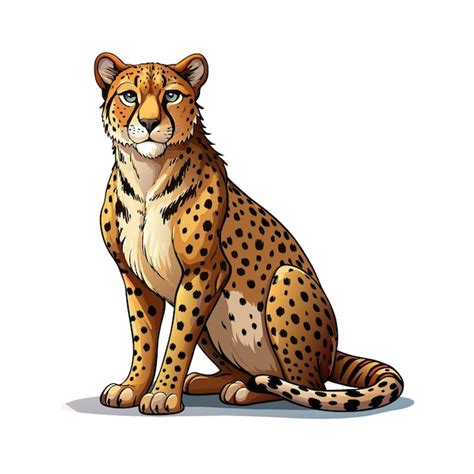 White Backdrop Cheetah Realism | Premium AI-generated vector