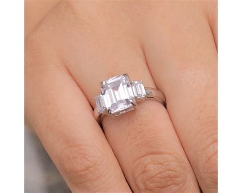 Sterling Silver Emerald Cut Solitaire Ring