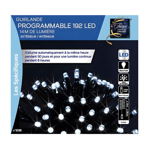 Guirlande lumineuse pour Extérieur programmable 14 mètres 192 LED Blanc