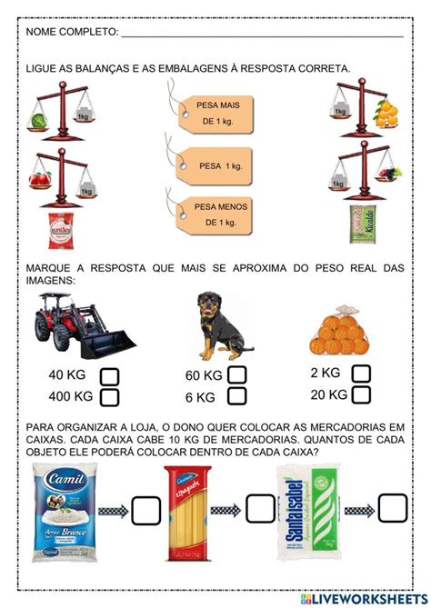 Atividade Unidades De Medidas 4 Ano