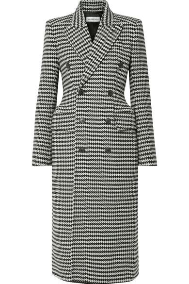 Balenciaga Double Breasted Houndstooth Wool Blend Coat 1 700 NET A