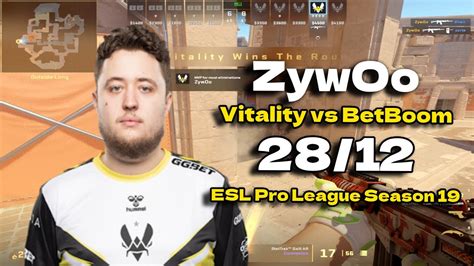 CS2 POV Vitality ZywOo 28 12 Vs BetBoom Anubis ESL Pro League