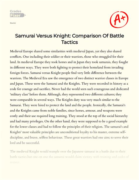 Samurai Vs Knight Who Would Win