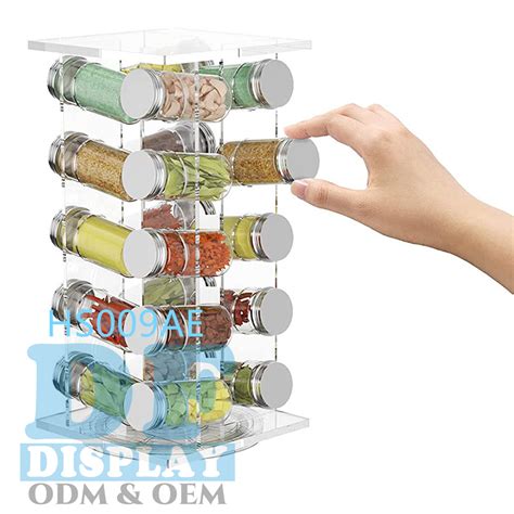 Acrylic Spice Rack Organizer Kitchen Rotating Counter Tiers Round