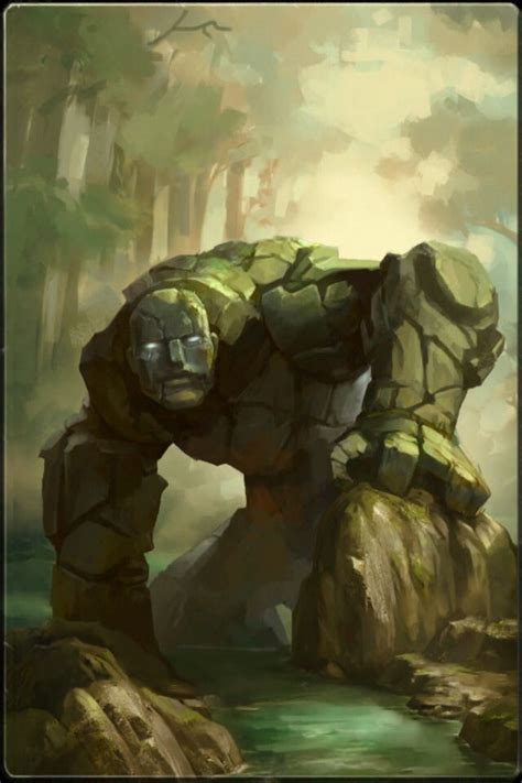 Stone Golem Or Maybe An Earth Elemental Fantasy Monster Fantasy