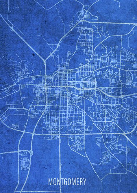 Montgomery Alabama City Street Map Blueprints Mixed Media by Design ...